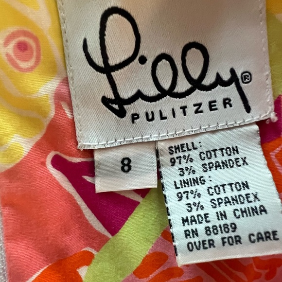 Lilly Pulitzer Rock a Hula Monkey Lined Sheath Dress Back Zip Pocket Cotton SZ 8 - Picture 4 of 10